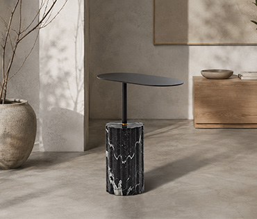 Column side table L marquina Column side table marquina L