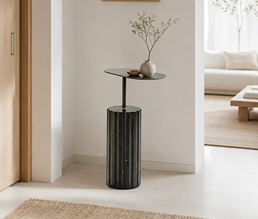 Column side table marquina xl