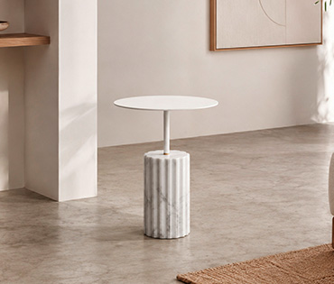 Column side table L round Column side table marquina L round